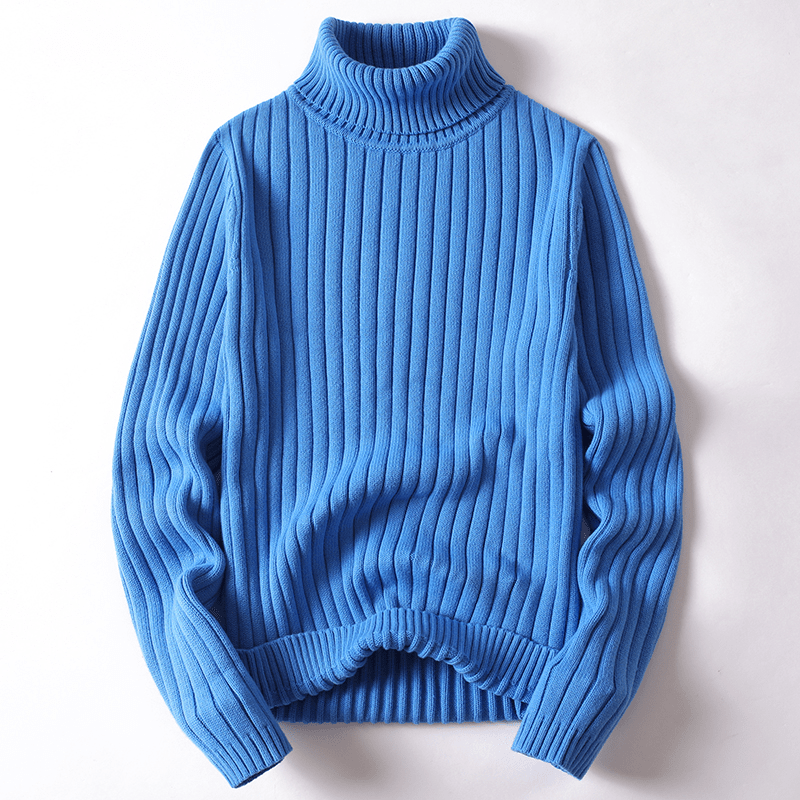 Sweater Blauw / M Aletta | Comfortabele Gevoerde Wollen Trui Mykozo