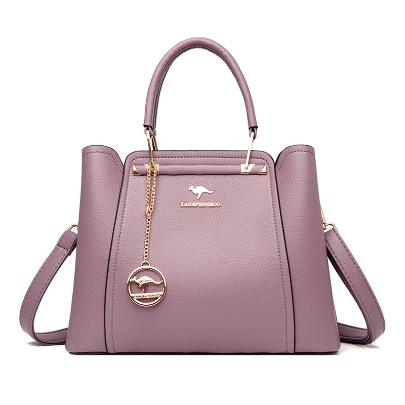 Tas Purple Bella - Klassieke Lederlook Damentas Mykozo