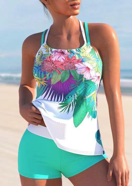 786 Groen / S Bernadette® | Sexy gebloemde tankini met halternek Mykozo