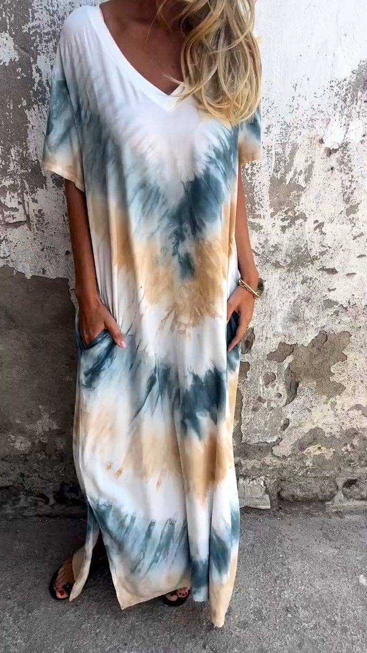 Caelia | Elegante Tie - dye lange jurk - VAN MONTCLAIR NL