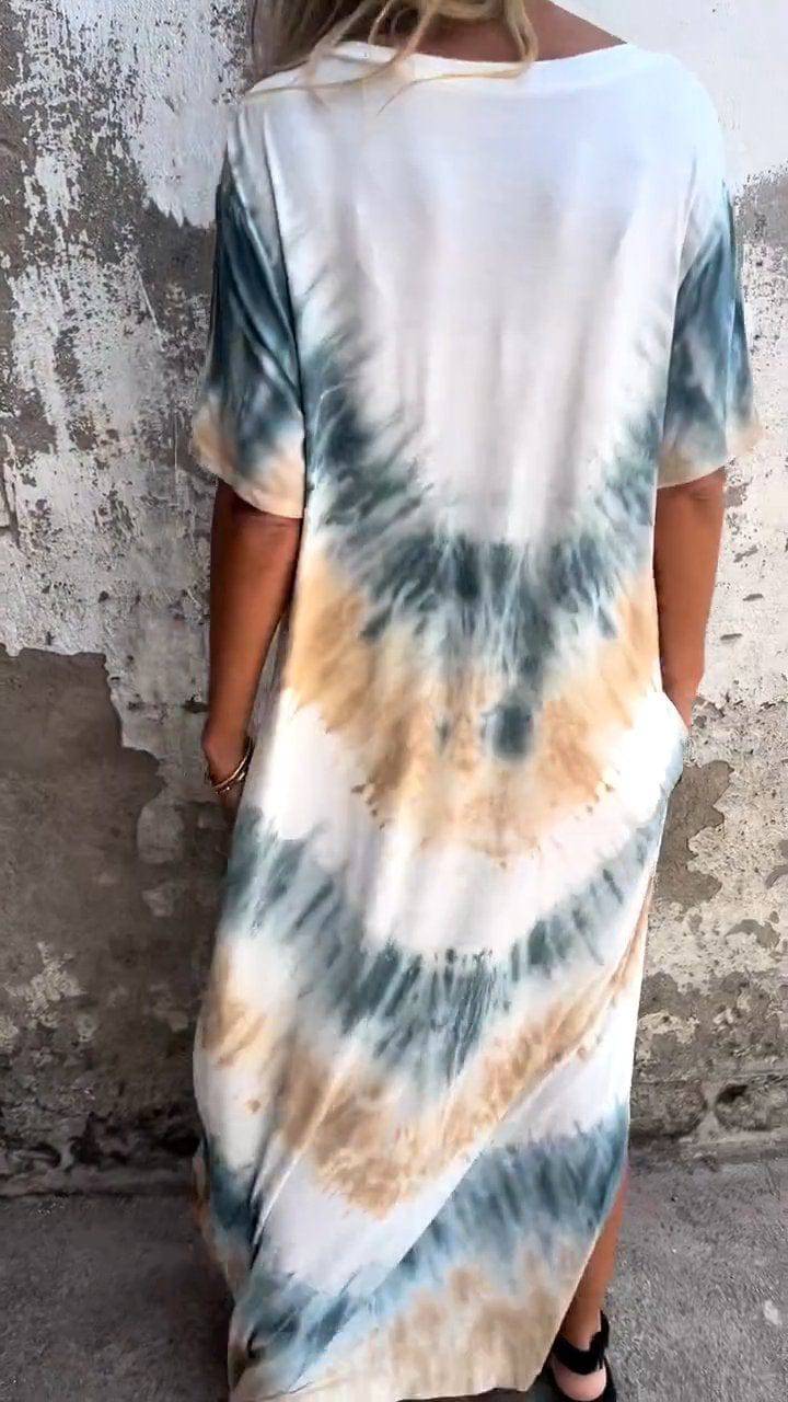 Caelia | Elegante Tie - dye lange jurk - VAN MONTCLAIR NL