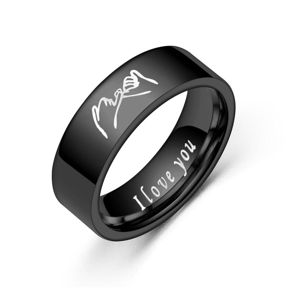 Ring Tungsten / 6 Eclips - Tungsten Carbide Herenring Mykozo