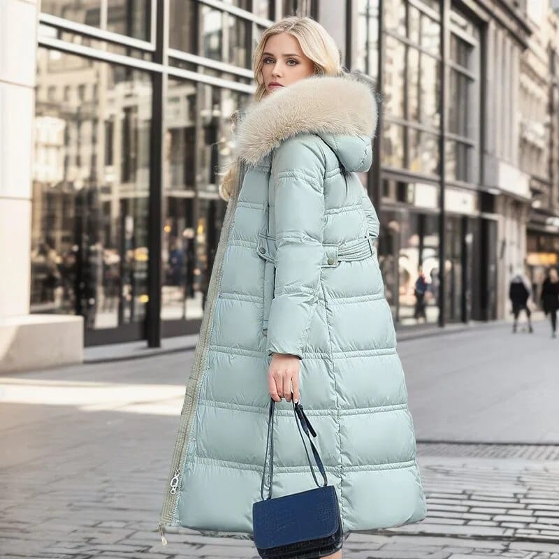 Light blauw / M Eliane | Elegante Parka Lange Jas Mykozo