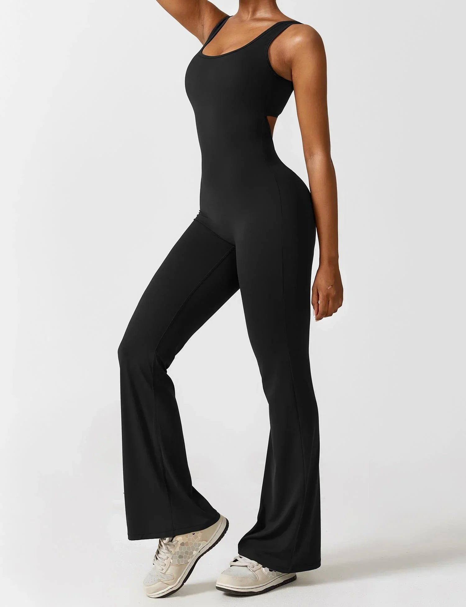 jumpsuit Zwart / S ELITE - Flare Backless Jumpsuit Mykozo