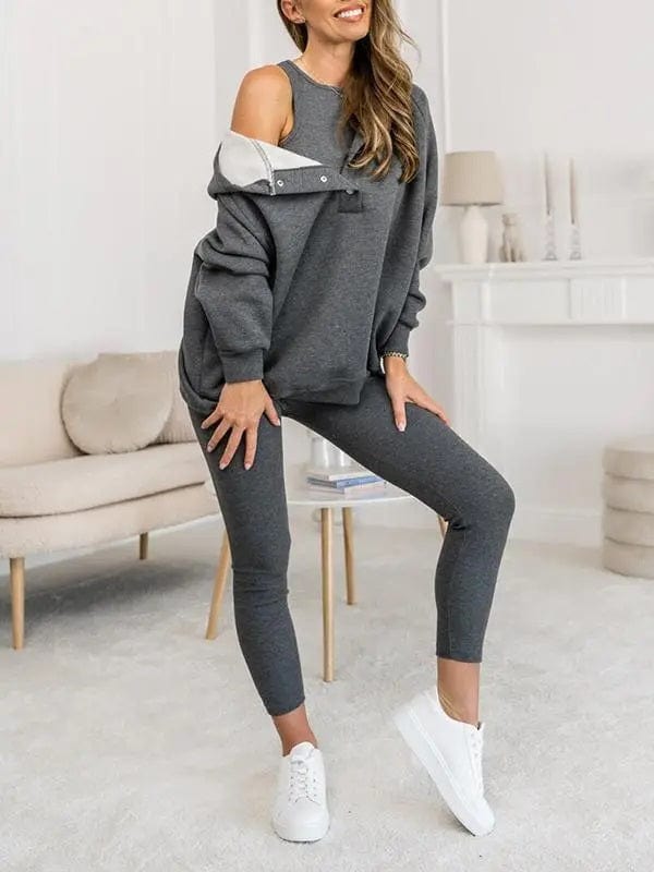 Sets Donker Grijs / S Elsemieke | Elegante Knusse Sweatshirts met capuchon Mykozo