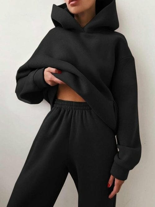 Hoodie set Black / S Essentiële Winter Hoodie Set Mykozo