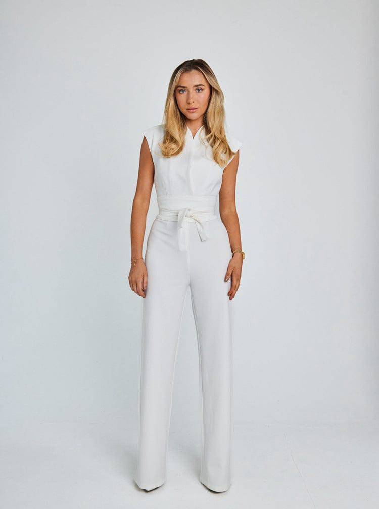 GlamLux™ - MOUWLOZE JUMPSUIT MET WIJDE PIJPEN - VAN MONTCLAIR NL