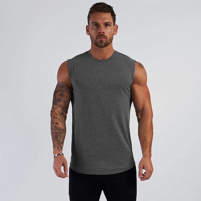 Tank Top Dark Grey / M Heren Compressie Sport Tanktop Mykozo