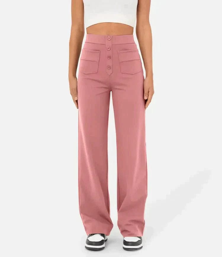 Roze / S Ilse | Comfy Elastische Vrijetijds Broek Mykozo