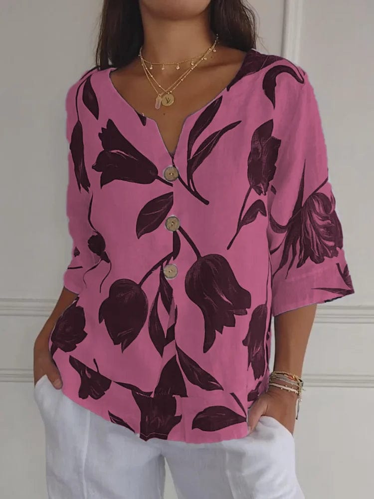 Tops Roze / S Janneke | Elegante Blouse met V-hals Mykozo