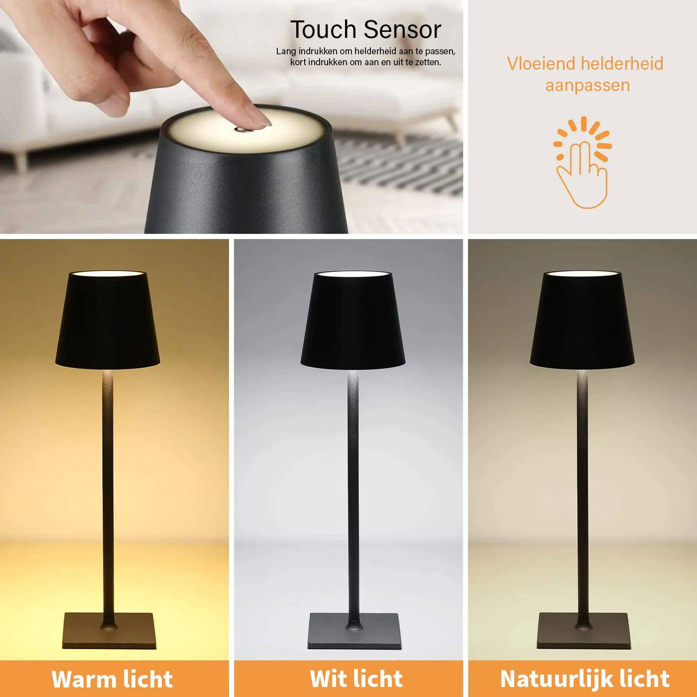 LAMPLUXE™ - TAFEL LAMP LED OPLAADBAAR - VAN MONTCLAIR NL