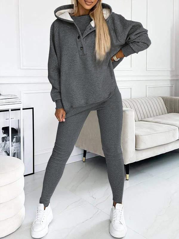 Donker Grijs / S / Trui + Broek Lindy | Comfy Sweatshirt met Capuchon Mykozo