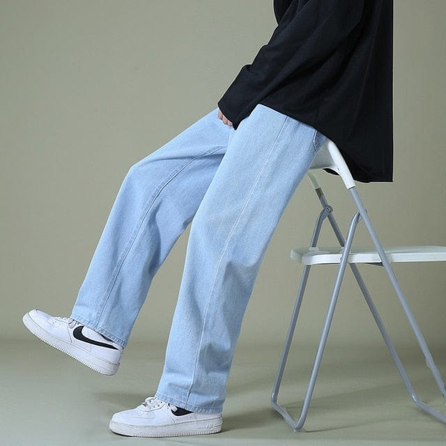 Bottoms Light blue / S Luca - Heren Denim Wijdvallende Broek Mykozo