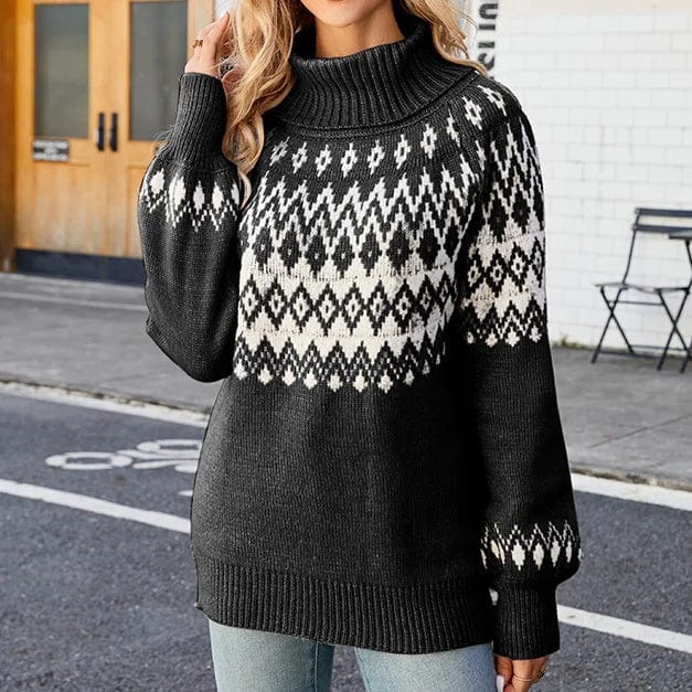 Sweater Zwart / S Lysanne | Comfy Stijlvolle en warme coltrui Mykozo