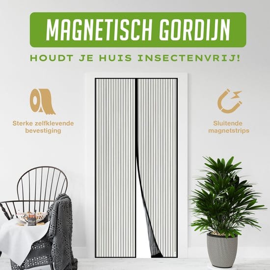 Magnetisch vliegengordijn - 210x90 cm - Vliegengordijn met magneten Mykozo