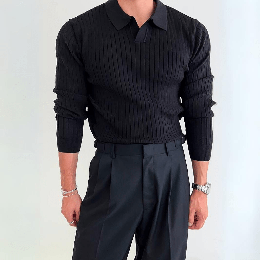 Polo Shirt S / Zwart Mario - Luxe Rib Comfort Polo Mykozo