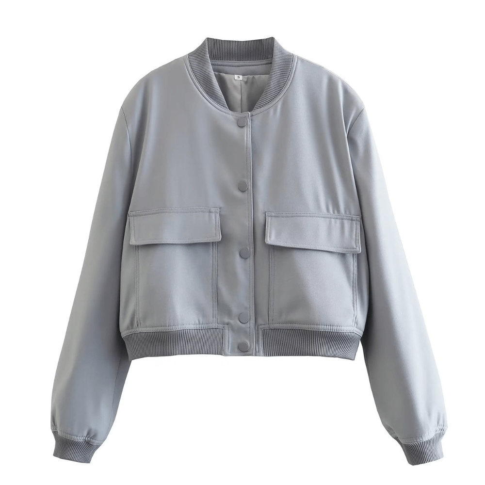 Grijs / S Mazumi - Bomber Jacket Mykozo