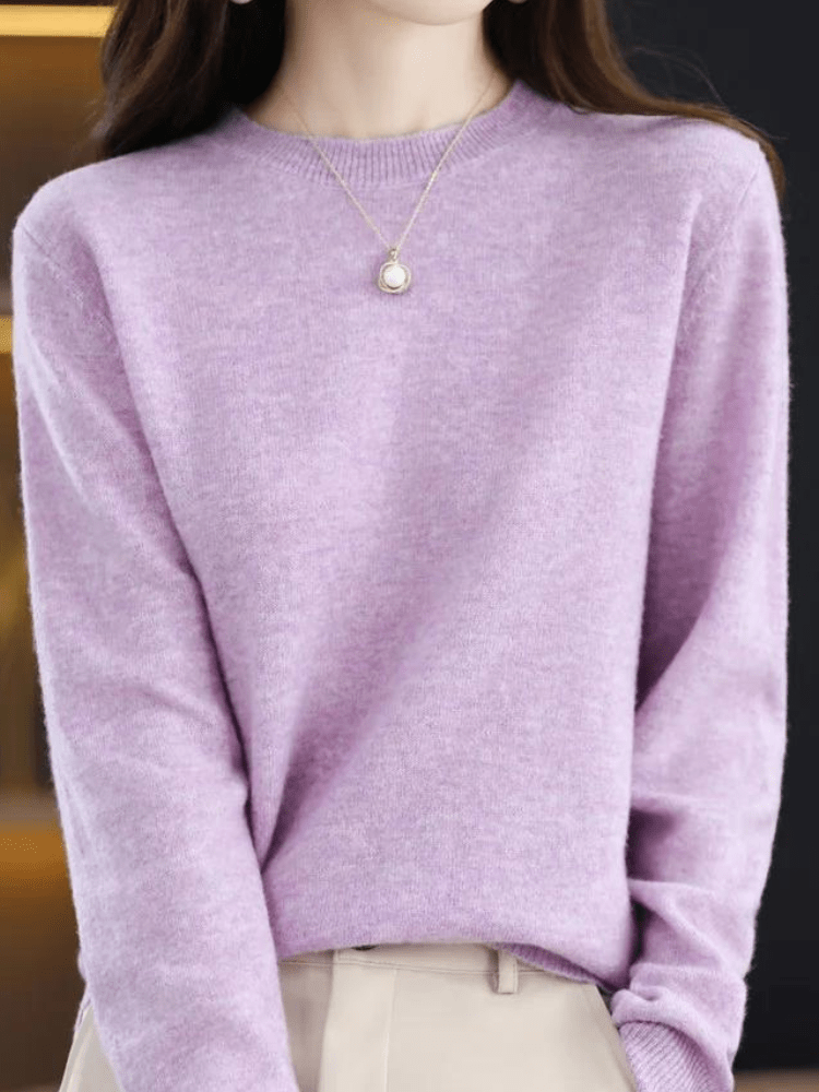 Violet / S Merino | Comfy wollen trui met lange mouwen Mykozo