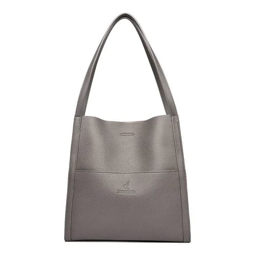 Best Sellers Grijs Simone | Elegante leren schouder tas Mykozo