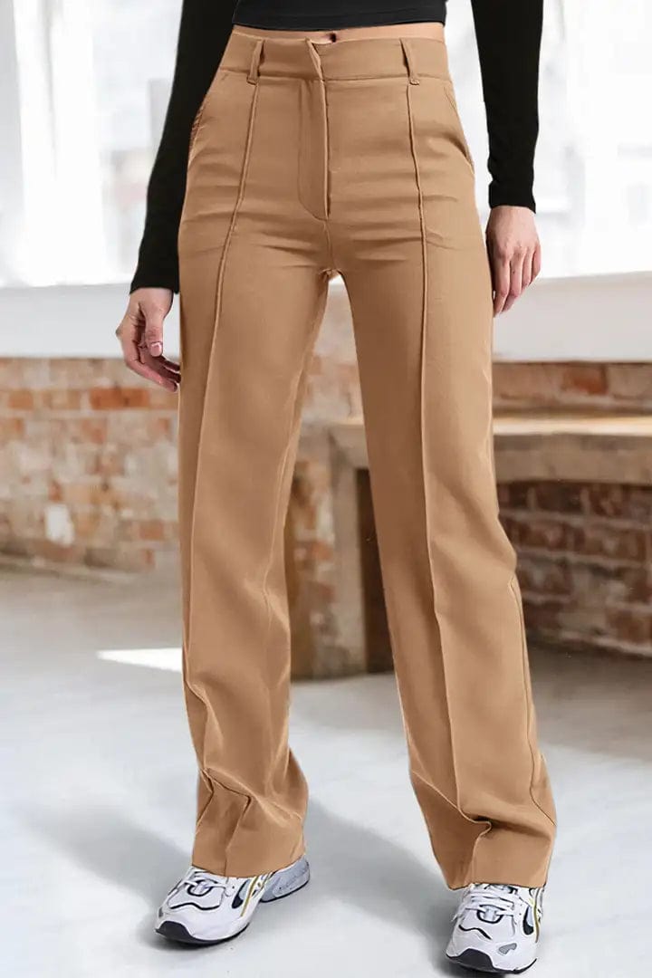 Khaki / S Yara | Comfy Rechte stevige broek Mykozo