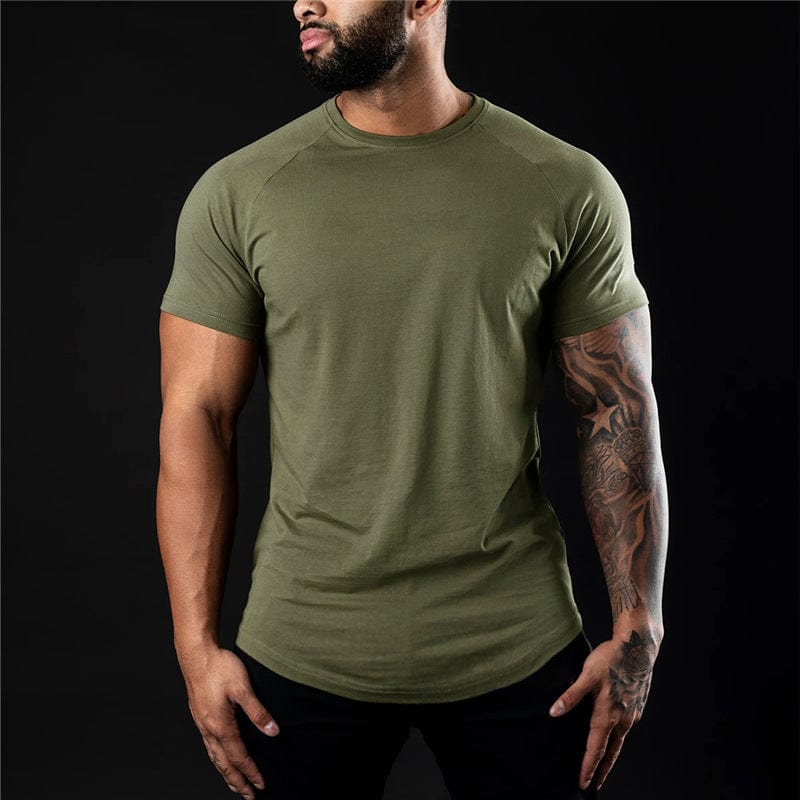 T-Shirt Army Green / M Lucas - Ademend Korte mouw T-shirt voor Heren Mykozo