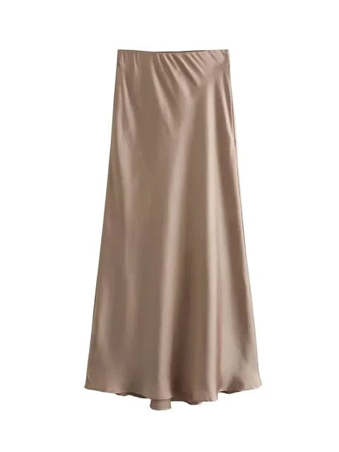 Season Skirt Champagne / XS MYLIE™ - Elegante Satijnen Maxi Rok Mykozo