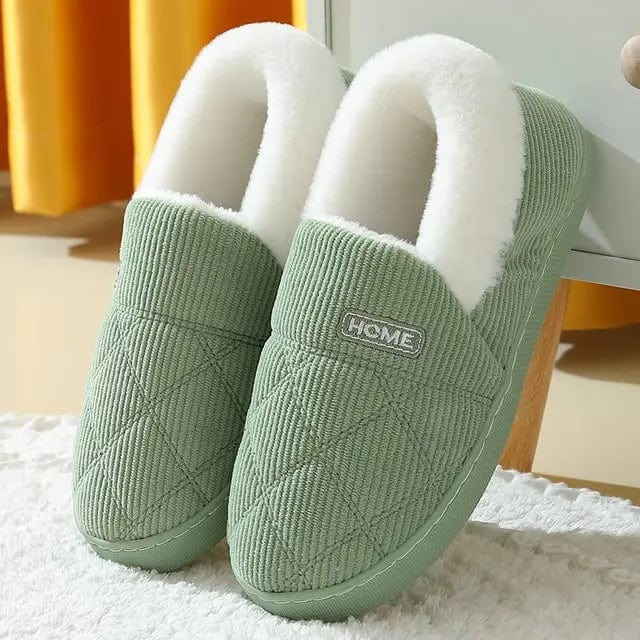 Groen / 36-37 Naomi | Comfy Katoenen winter pantoffels Mykozo