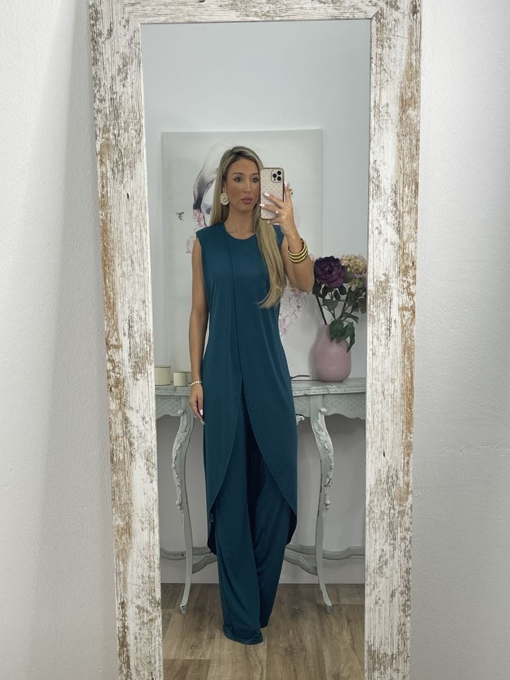 Casual set Marine Blauw / S Otilja | Elegante Set met stijlvolle top Mykozo