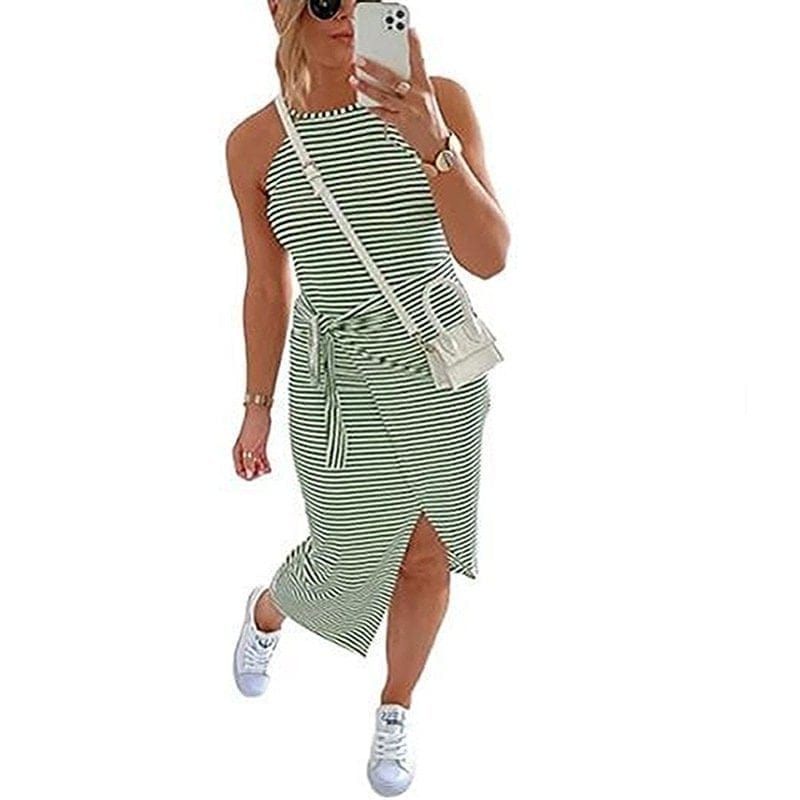 Dresses Groen / S Saela | Comfy Mouwloze zomer jurk Mykozo