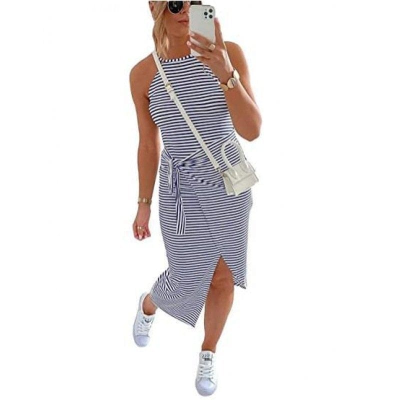 Dresses Blauw / S Saela | Comfy Mouwloze zomer jurk Mykozo