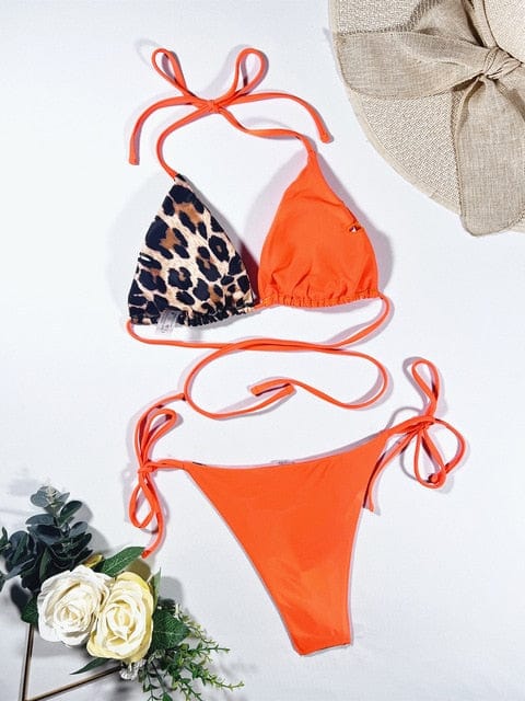 Bikini Orange / S Savannah - Ellolace Luipaard 2-Delig Bikiniset Mykozo