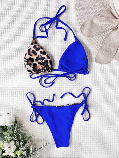 Bikini Royal Blue / S Savannah - Ellolace Luipaard 2-Delig Bikiniset Mykozo