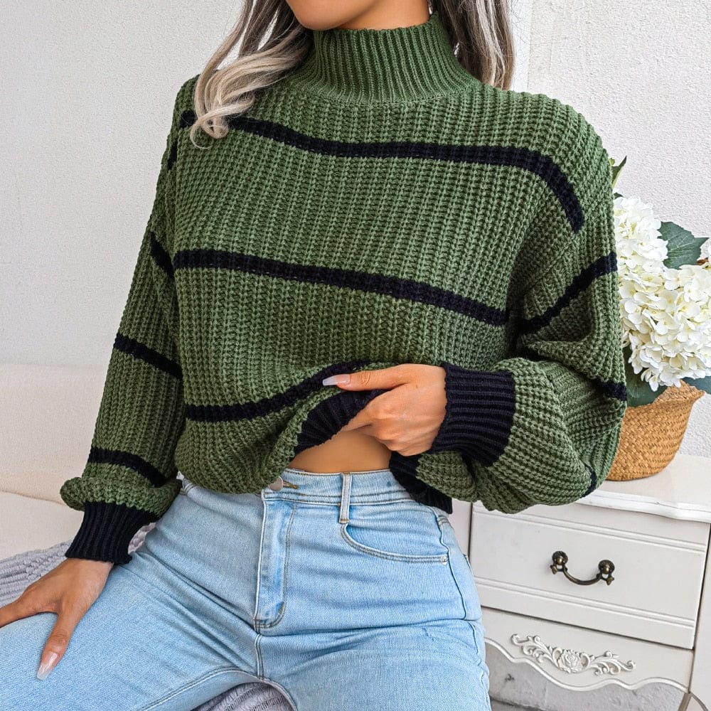 fashion Groen / S SYBEL - KNITTED TRUI PULLOVER Mykozo