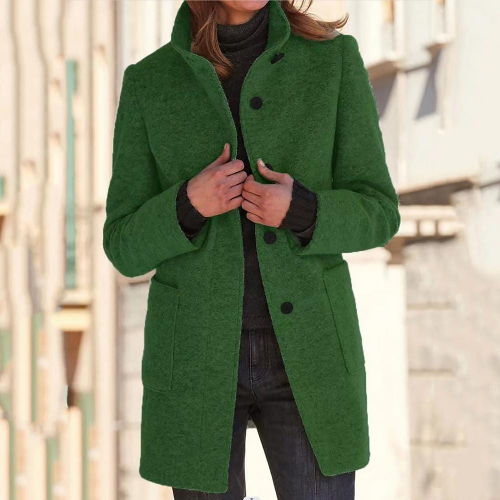 Coats & Jackets Groen / S Trench | Elegante opstaande kraag Lange Jas Mykozo