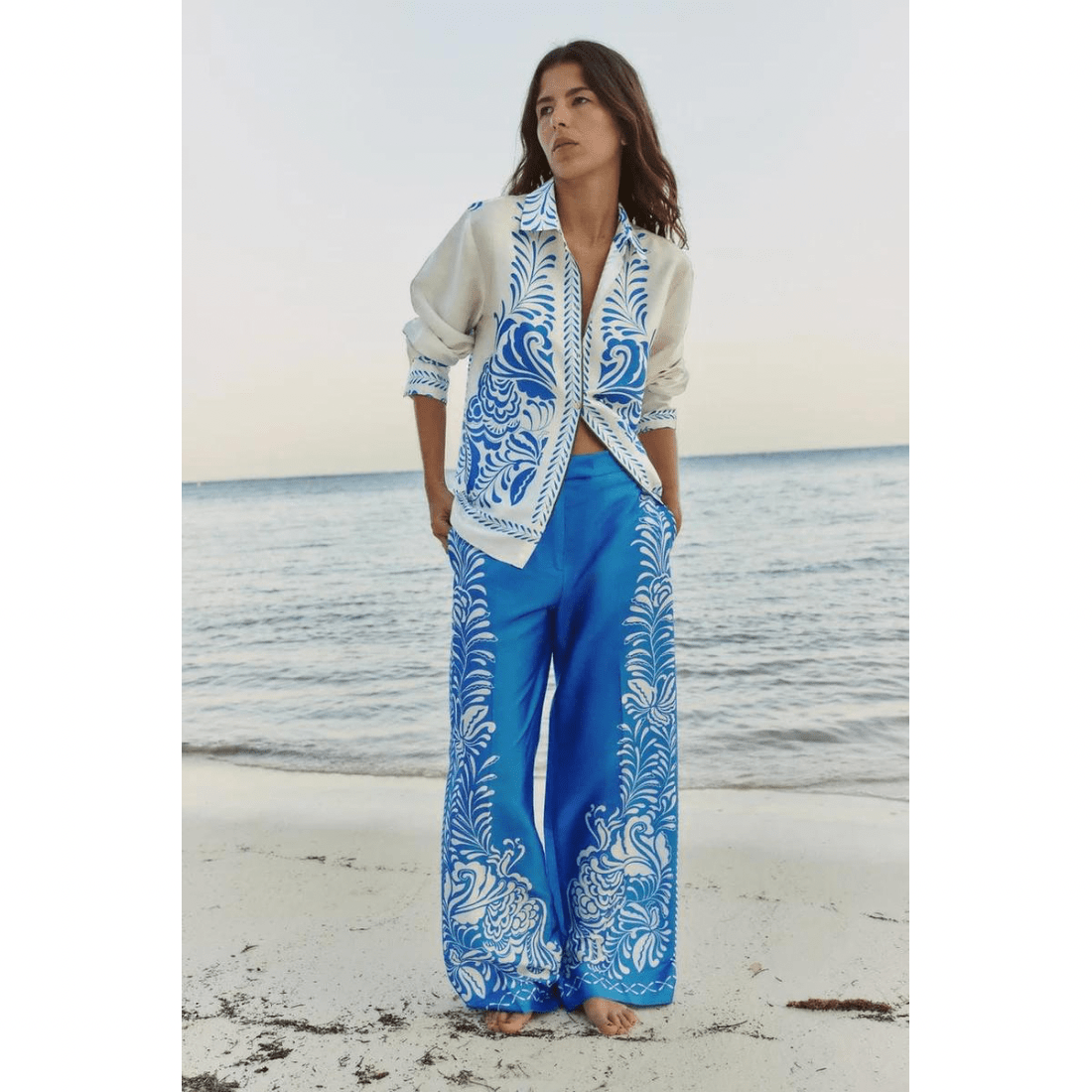 Zayala™ -  Satijnen Pantalon Print Mykozo